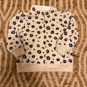 Carter's Cream and Black Floral Fleece Jacket